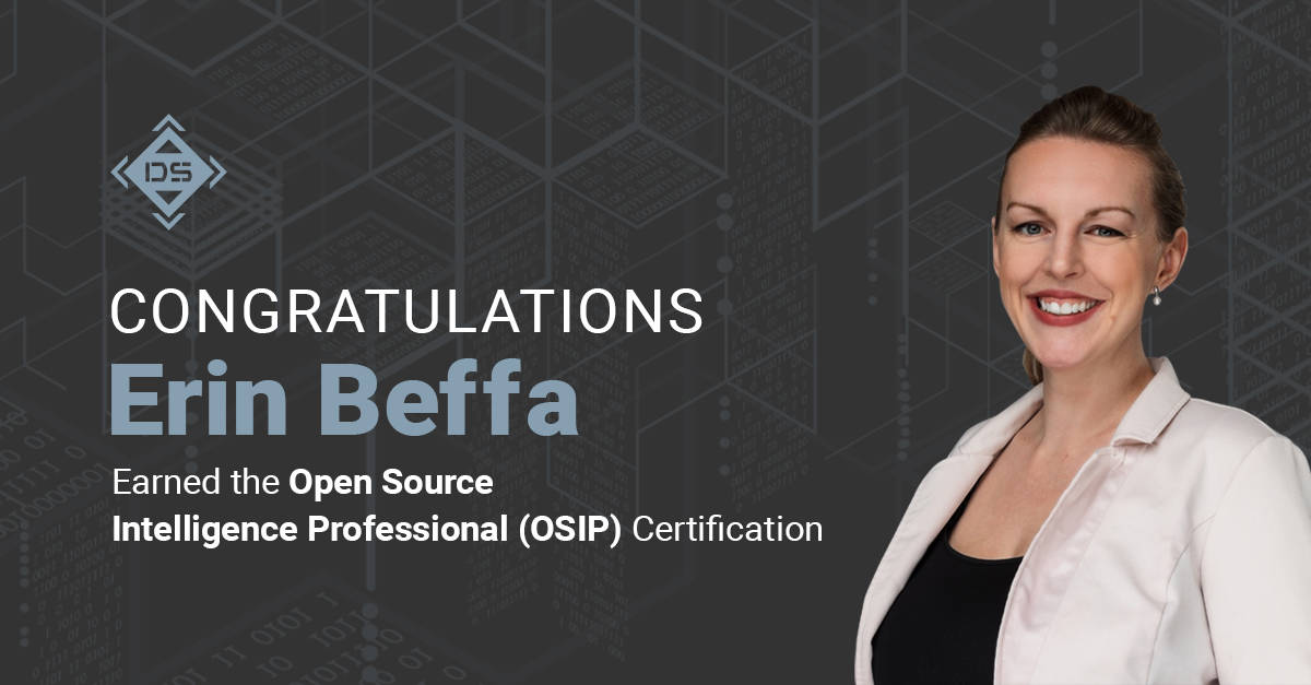 Erin Beffa earns OSIP certification congratulatory graphic