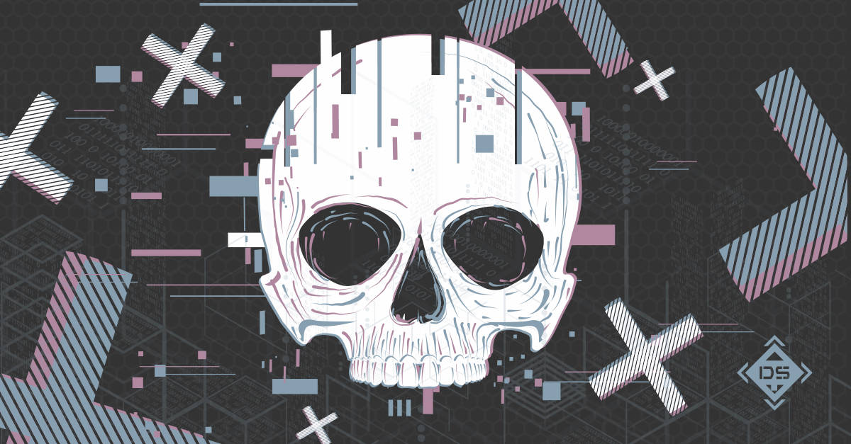 skull on graphic background representing davos fragmentation