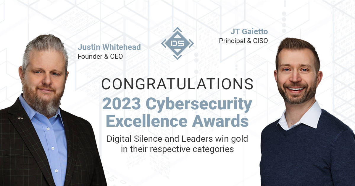 justin whitehead jt gaietto and digital silence win 2023 cybersecurity excellence awards